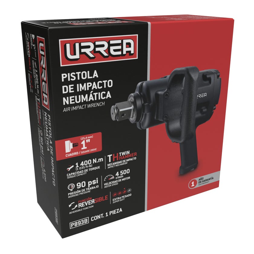Pistola de impacto neumática cuadro de 1" 1,035 Ft-lb composite sistema twin hammer